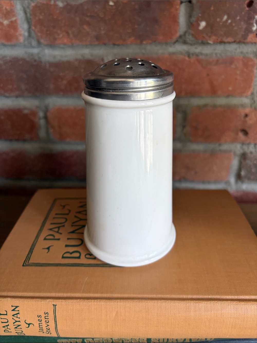 VINTAGE Classic Beehouse Japan White Ceramic Shaker with Stainless Steel Lid